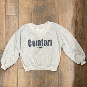 SHEIN Light Gray V-Neck Sweater